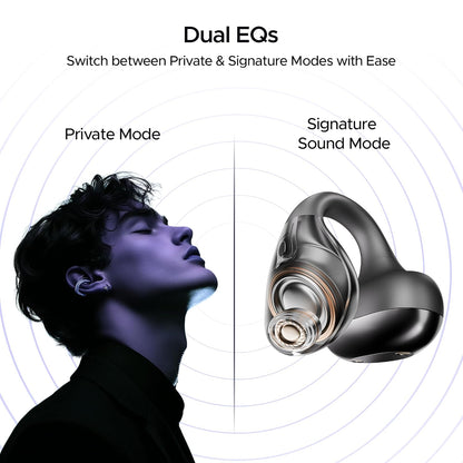 boAt Airdopes Loop OWS Earbuds w/ Clip-On Fit, Air Conduction Tech, 50H Battery, ENx, Dual EQ Modes, 40ms, ASAP Charge (Pearl White) 1.0 pack