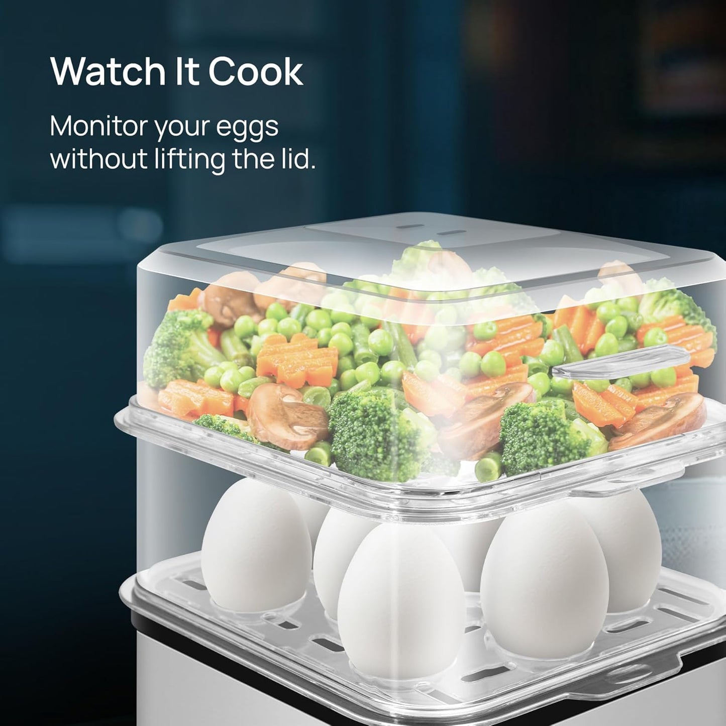 Wipro Elato BE201 Multicook egg boiler, 4-in-1(boils 16 eggs), 500W, Steam Rice, Cook Vegetable 1.0 unit