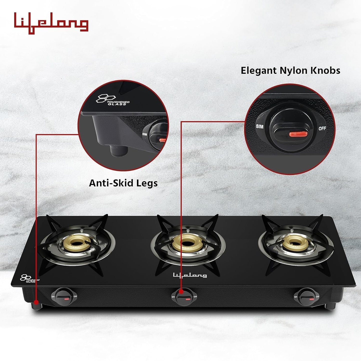 LifeLong 3 Burner Gas Stove