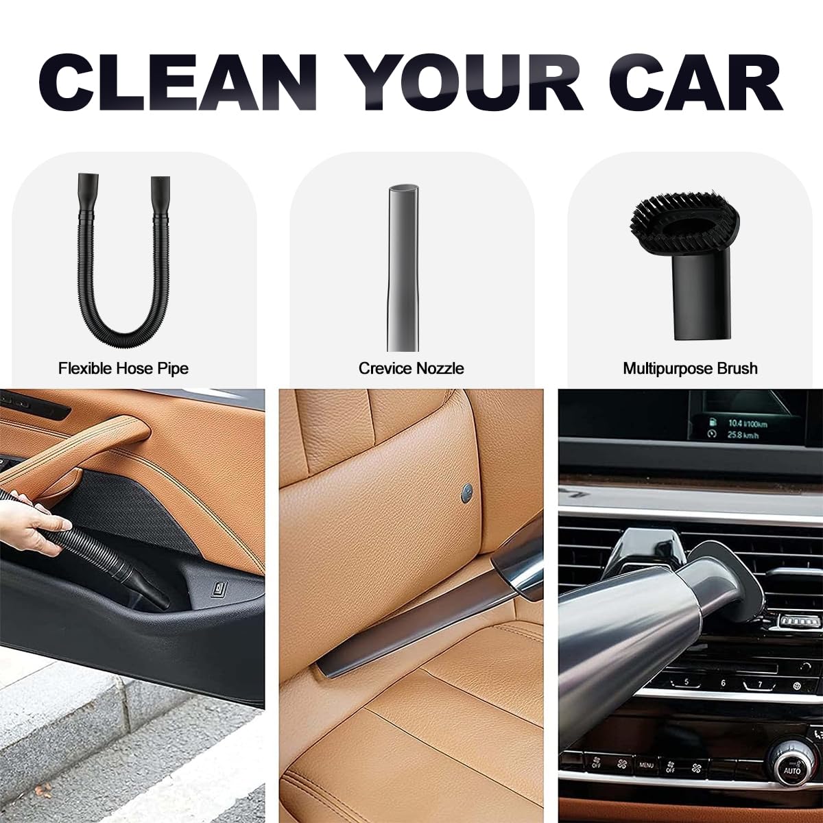 Inalsa CarWorx Handheld Car Vacuum Cleaner For Dry And Wet Surface - Black) 1.0 unit