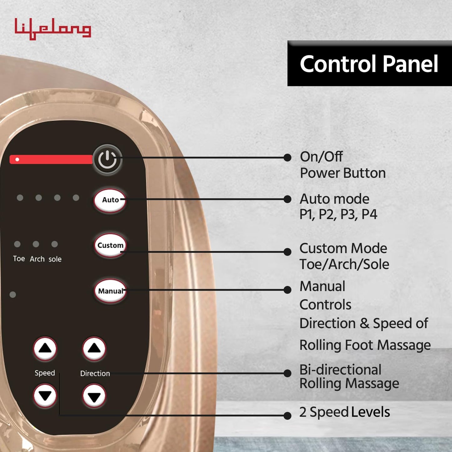 Lifelong LLM72 Foot Massager for Pain Relief (Brown) 1.0 unit