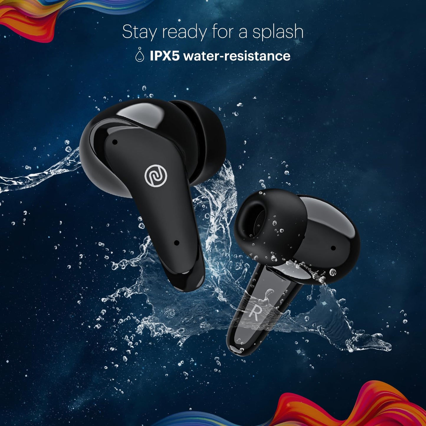 Noise Buds VS102 Plus In-Ear Truly Wireless Earbuds With Mic, 70 Hrs Playtime, ENC, IPX5, Bluetooth v5.3 (Matte Black) 1.0 Piece