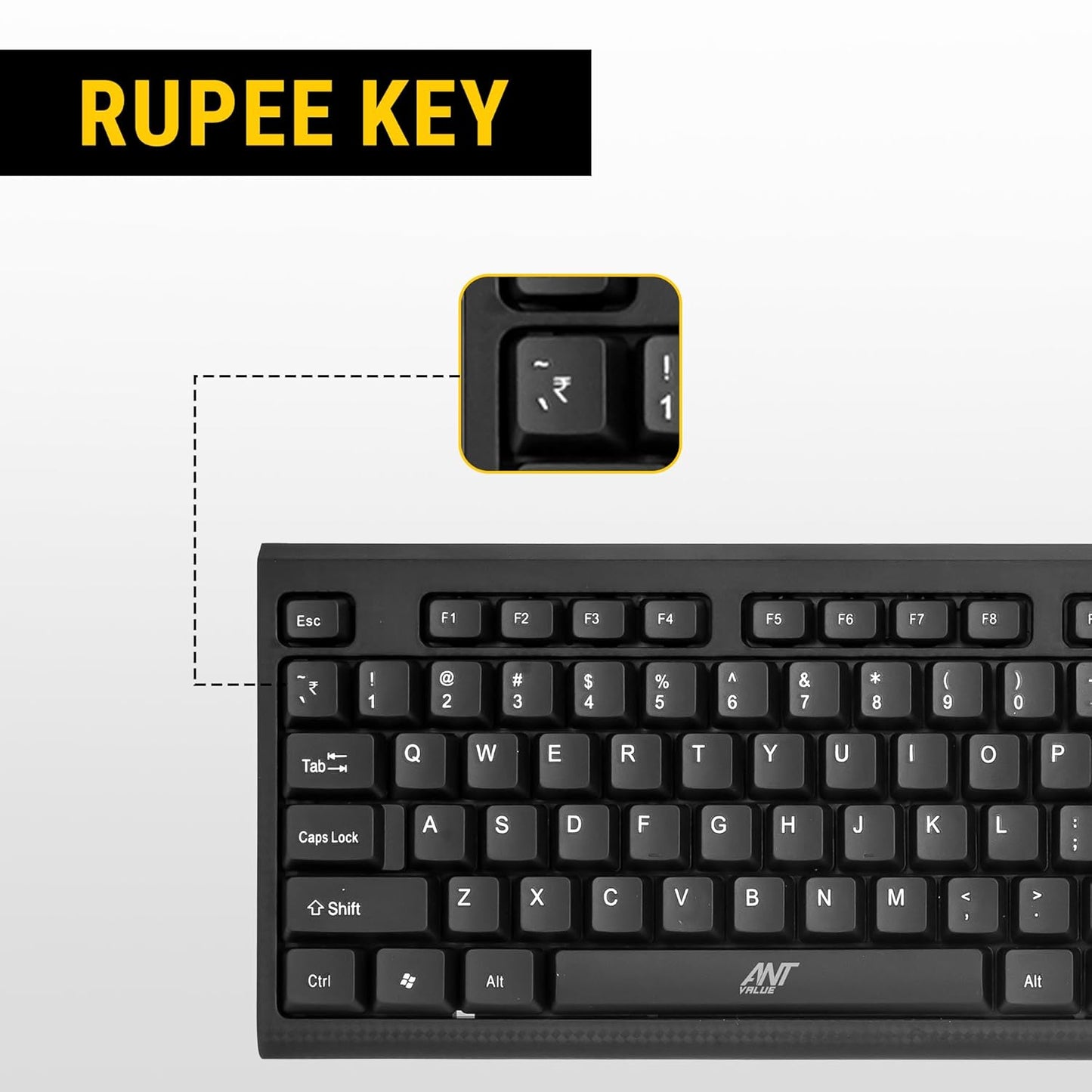 Ant Value Fkbri01 Wired Usb Multi-Device Keyboard (Black) (R-41183733) 1.0 pack