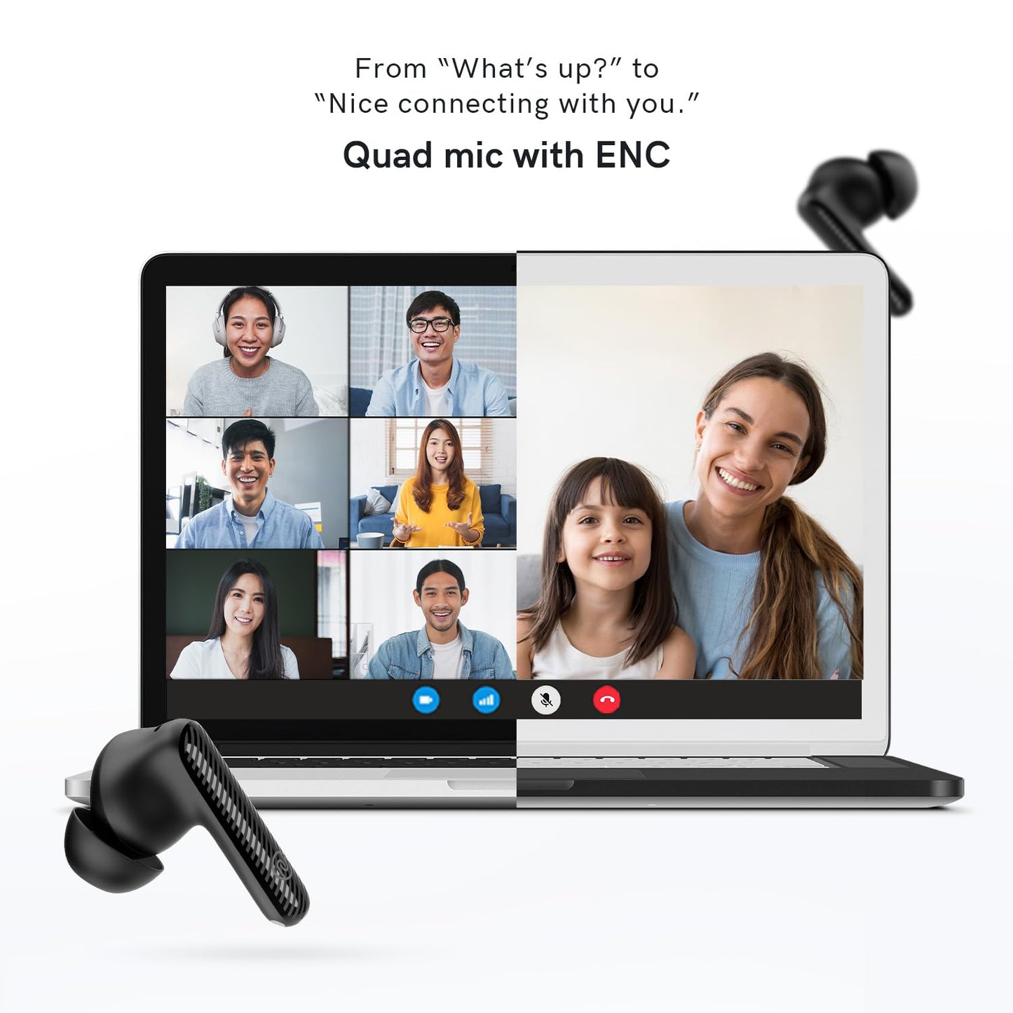 Noise Aura Buds In-Ear Truly Wireless Earbuds With Mic, 60 Hours Playtime, ENC, IPX5, Bluetooth v5.3 (Black) 1.0 unit