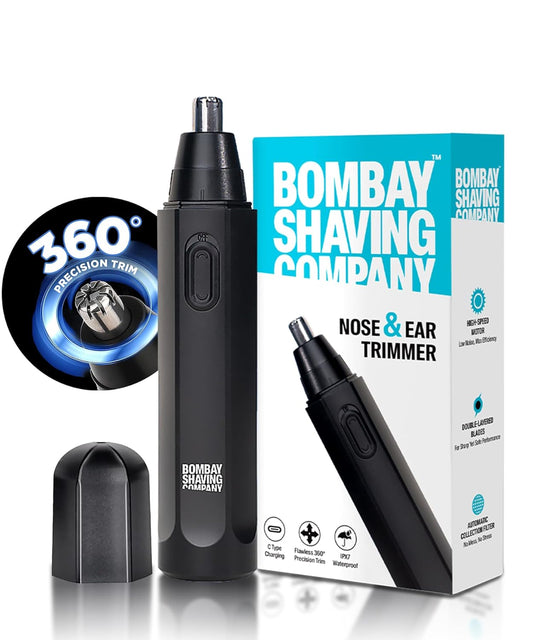 Bombay Shaving Company Nose Trimmer for Men | Nose, Ear & Eyebrow | Type-C Fast Charging, IPX7 Waterproof, High-Speed Low-Noise Motor, 50 Min Runtime, Nose Hair Remover 1.0 Piece