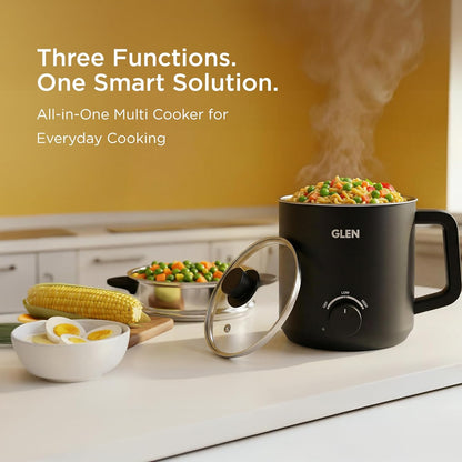 Glen SA 9016 Multi Cook Kettle,1.5L, 600W (Black) 1.0 unit