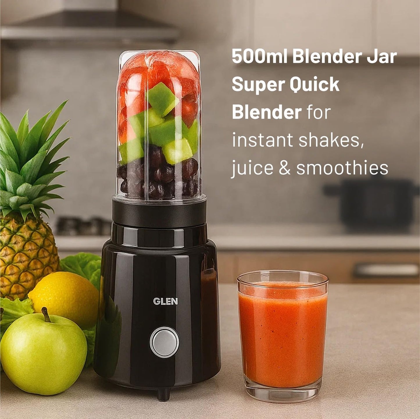 Glen SA 4048 Active Blender, Nutri Blender, Smoothie Maker, Mixer Grinder, 350W (Black) 1.0 unit