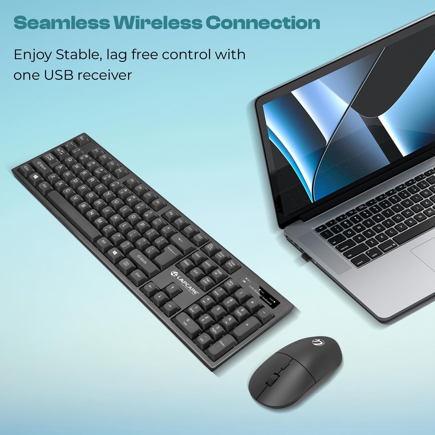 LAPCARE WL-102 Combo 2.4GHz With Nano Receiver, Wireless (Black) 1.0 unit