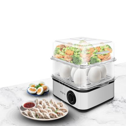 Wipro Elato BE201 Multicook egg boiler, 4-in-1(boils 16 eggs), 500W, Steam Rice, Cook Vegetable 1.0 unit