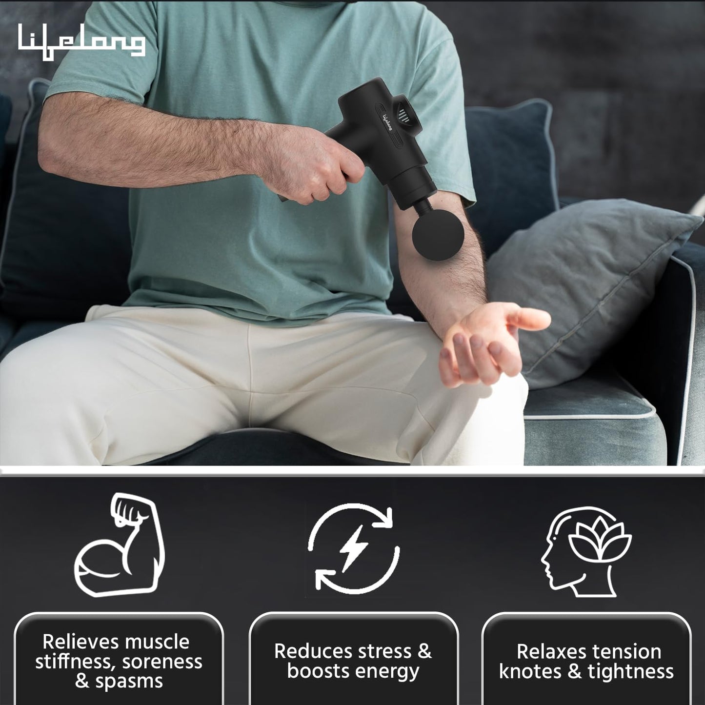 Lifelong Handheld Gun Massager (6 Speed Setting , Assorted Colour) 1.0 Piece