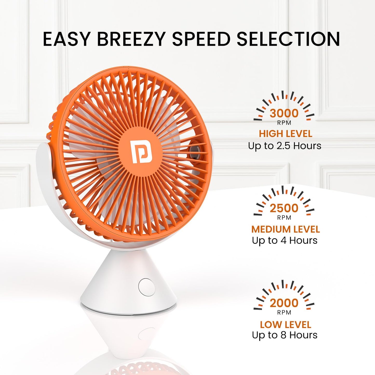 Portronics Aero Breeze - Portable Desktop Fan - Grey 1.0 Piece