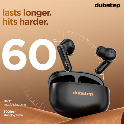 Dubstep Buzz X9 With 56 Hrs Playtime Enc Tws Earbuds (Black) 1.0 pack