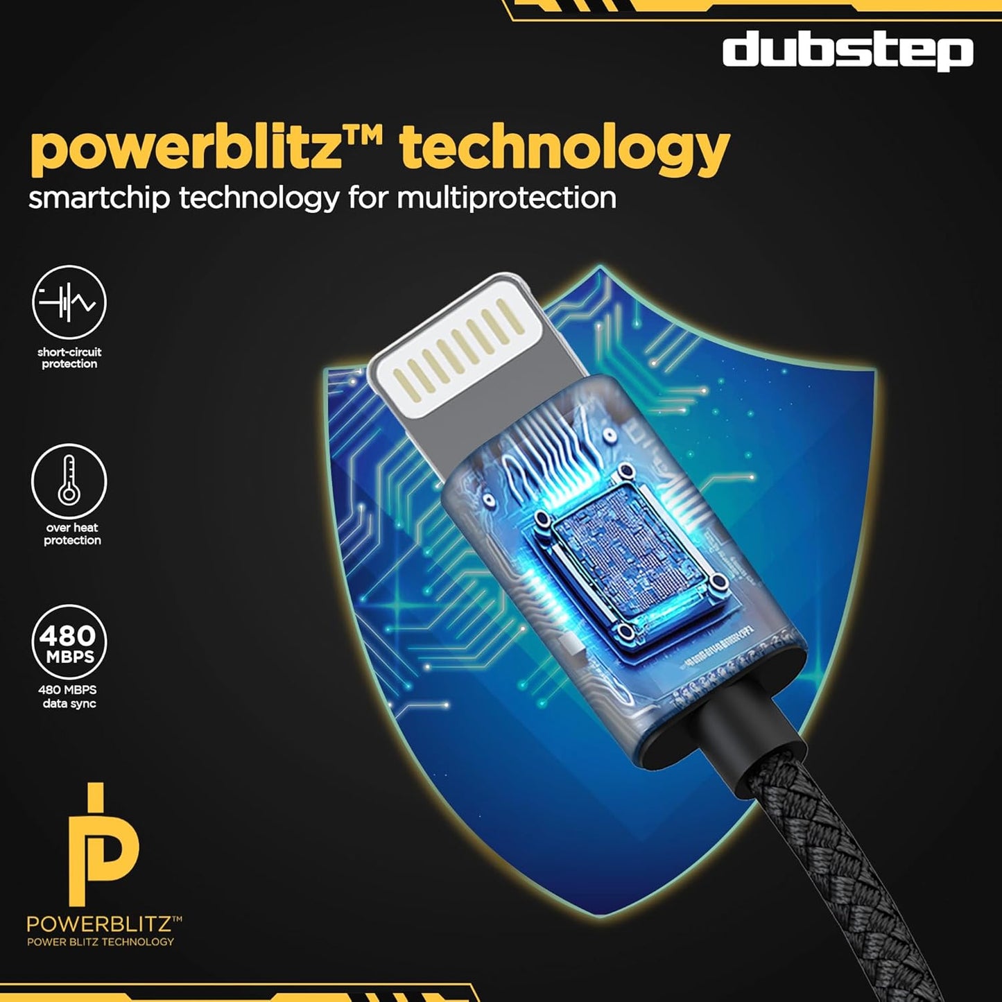 Dubstep Blaze Flash Fast Charging 1.25 m Type C To Lightning Charging Cable, 33 Watts 480 Mbps (Grey) 1.0 unit