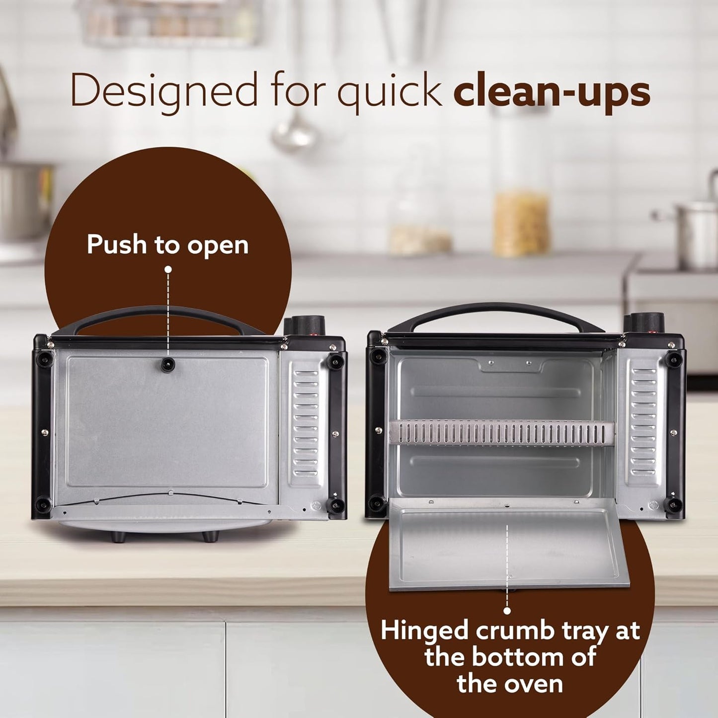 Agaro Marvel Series 9L Thermostat Toaster Griller, 800W (Black) 1.0 unit
