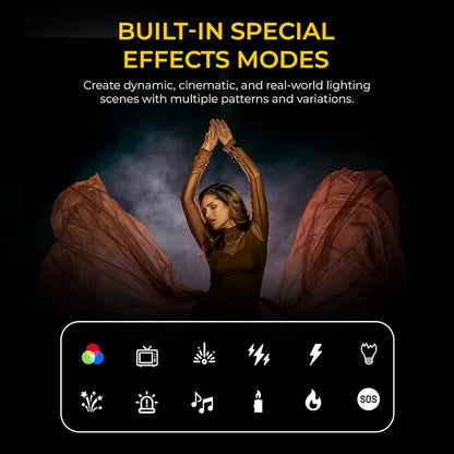 DIGITEK® (DSL-25W RGB) Stick Light Portable Handheld RGB LED Light Wand with Barn Door & Remote Control, Color Temp 2700-12000K + RGB, 39 Special Lighting Effects & Carry Bag