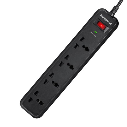 Honeywell Surge Protector (4 Sockets, Black) 1.0 Piece