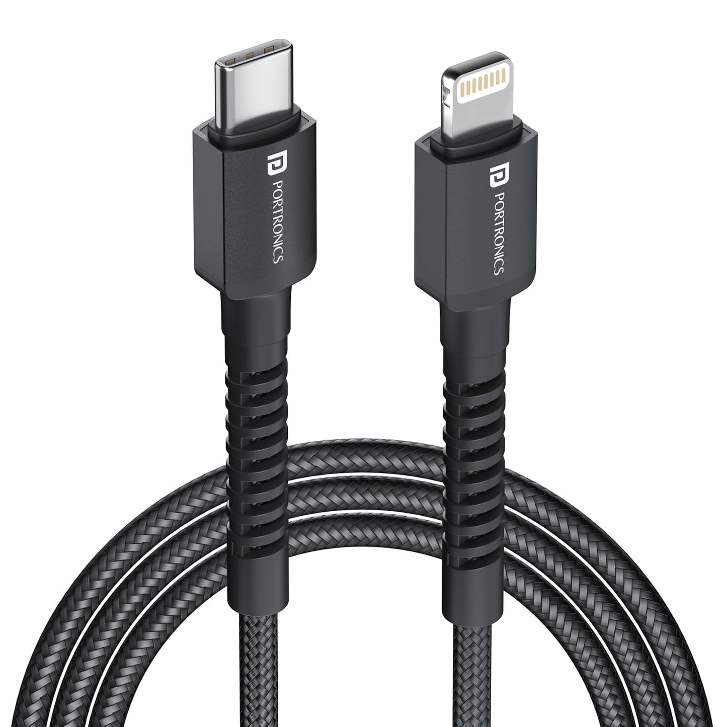 Portronics Konnect X 27W Type C To 8 Pin 1m - Black 1.0 Piece