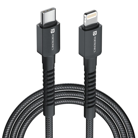 Portronics Konnect X 27W Type C To 8 Pin 1m - Black 1.0 Piece