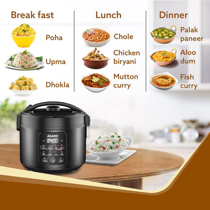 Agaro Regal 3L 500W Ceramic Rice Cooker (Black) 1.0 unit