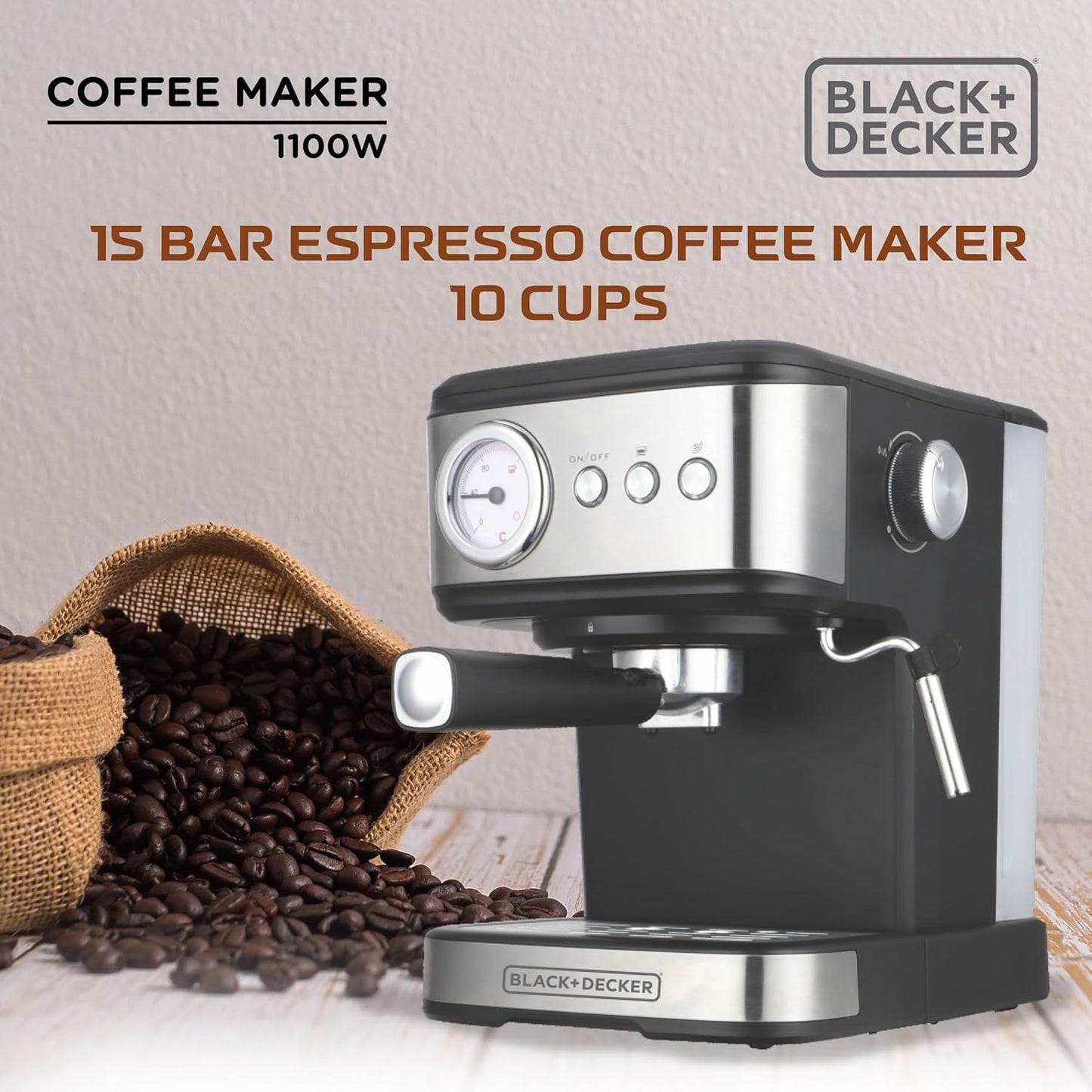 Black+Decker BXCM1001IN 15 BAR ESP COFFEE MAKER 1.0 Piece