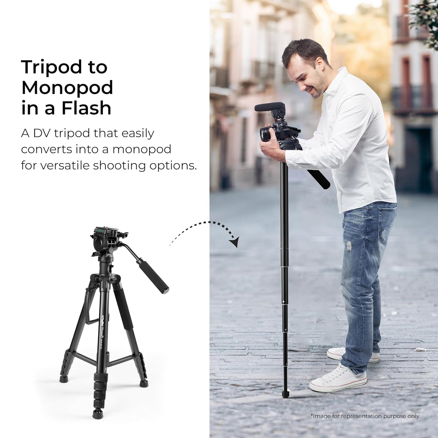 DIGITEK (DPTR 895VD) 195 CM Aluminum Alloy Tripod/Monopod & Multipurpose 3-Way Head 1.0 Piece