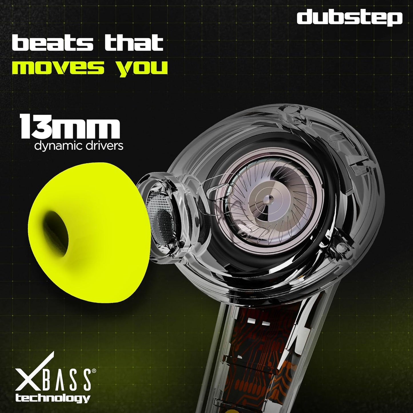 Dubstep Buzz X8 with 56 Hrs Playtime ENC TWS Earbuds (Neon Green) 1.0 box