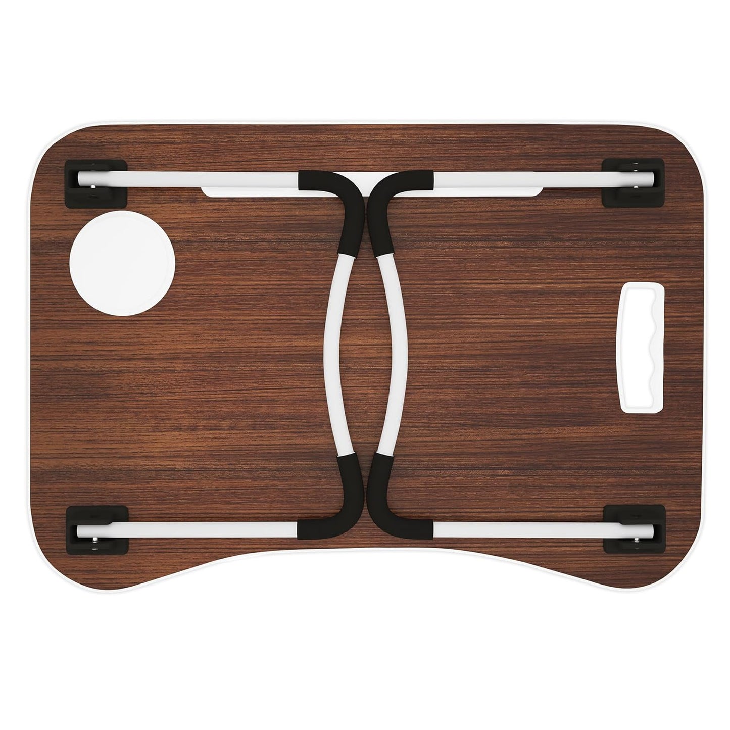 Story@Home Laptop Table with Dock Stand Wood Smart Standard Multi-Purpose Solid/Study Table/Bed Table/Foldable and Portable/Ergonomic & Rounded Edges/Non-Slip Legs/Engineered (Walnut)
