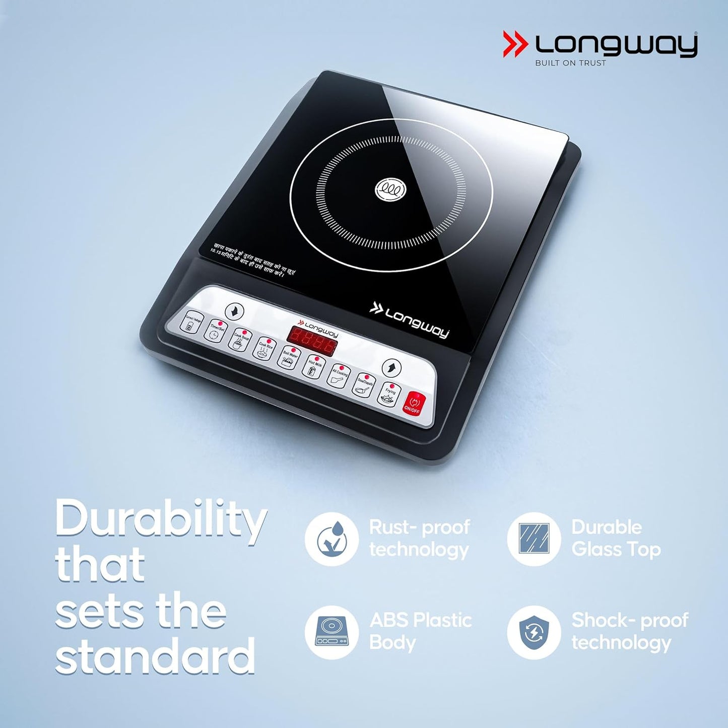 Longway Elite Plus IC 2000 Watt Induction Cooktop (Black, Push Button) 1.0 Piece