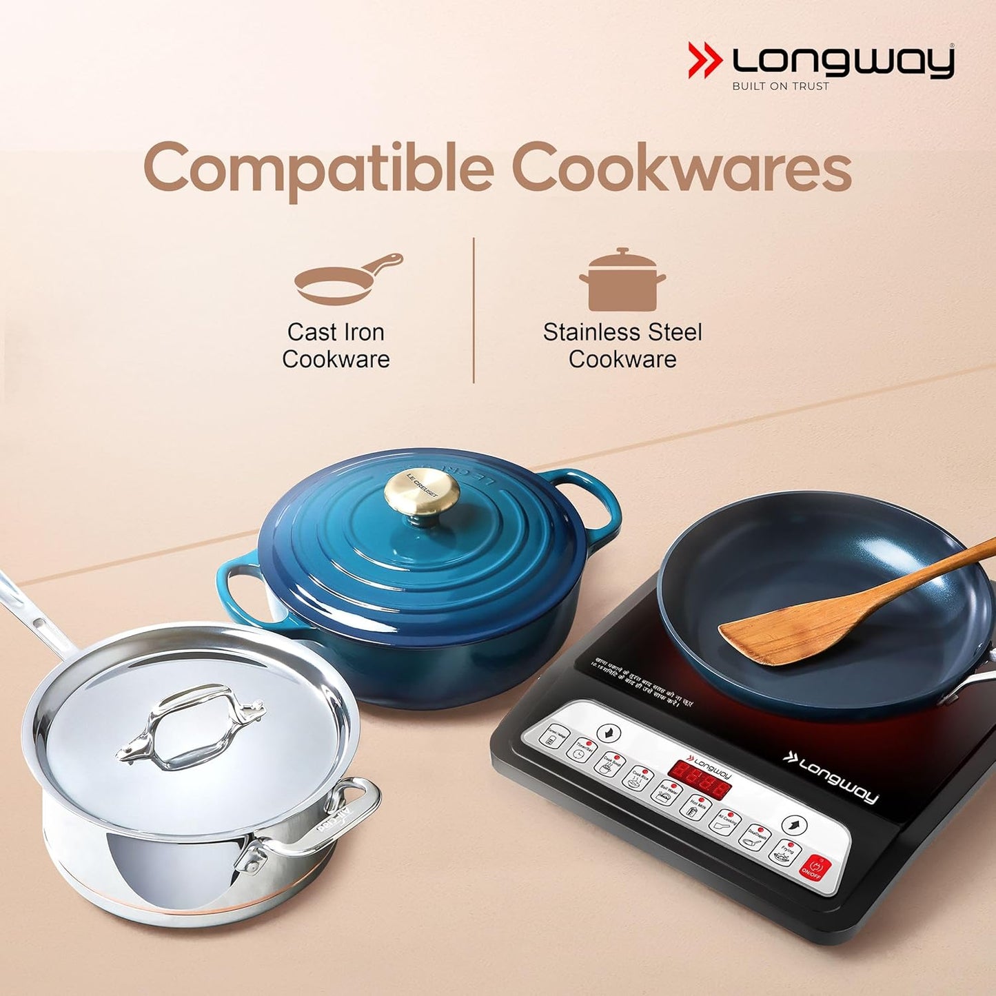 Longway Elite Plus IC 2000 Watt Induction Cooktop (Black, Push Button) 1.0 Piece