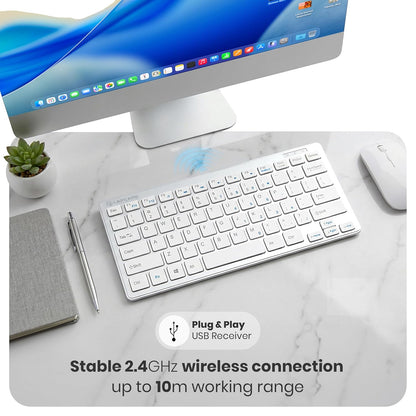 LAPCARE D-lite Plus Keyboard With 2.4 GHz & 10 M BT Range & 87 Keys, 8 Million Key Life, Wireless (White) 1.0 unit
