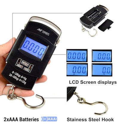 Ant Aels010 Heavy Duty Portable Digital Luggage Weighing Scale With Metal Hook For Home Travel Factory Wholesale And Retail Shop With Digital Led Screen 1.0 Piece