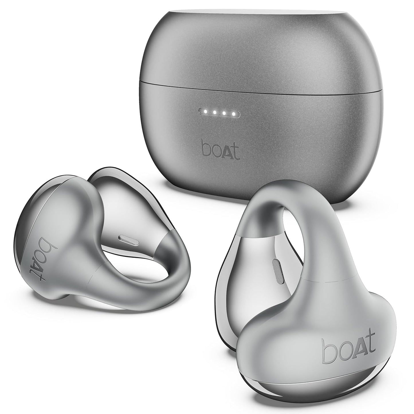 boAt Airdopes Loop OWS Earbuds w/ Clip-On Fit, Air Conduction Tech, 50H Battery, ENx, Dual EQ Modes, 40ms, ASAP Charge (Pearl White) 1.0 pack