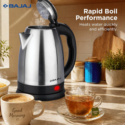 Bajaj Ktx Electric Kettle, 1.8L Dlx, Stainless Steel,Auto Shut-Off, 1350W (Silver) 1.0 unit