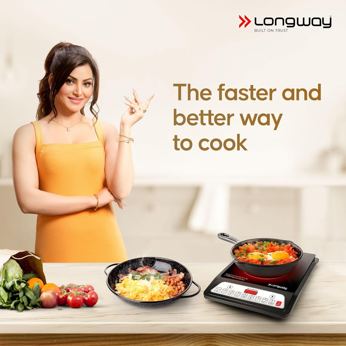Longway Elite Plus IC 2000 Watt Induction Cooktop (Black, Push Button) 1.0 Piece