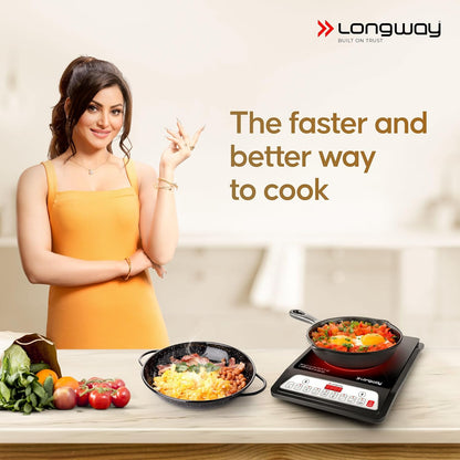 Longway Elite Plus IC 2000 Watt Induction Cooktop (Black, Push Button) 1.0 Piece