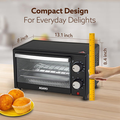 Agaro Marvel Series 9L Thermostat Toaster Griller, 800W (Black) 1.0 unit