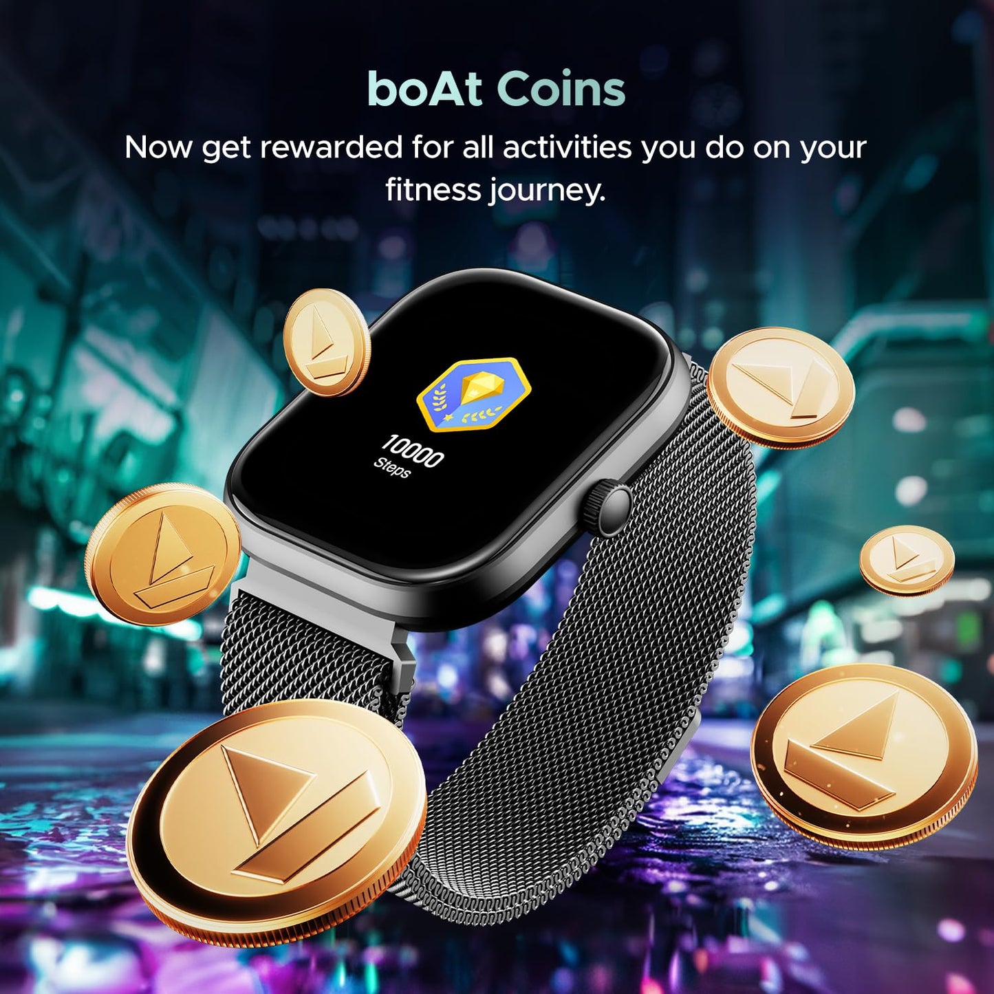 boAt Wave Sigma 3 Smart Watch, 2.01 Inches HD Display, Bluetooth Calling (Metal Black) 1.0 unit
