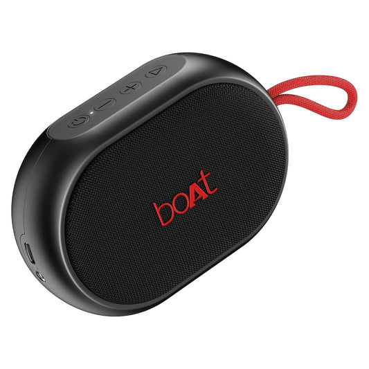 boAt Stone 110 Bluetooth Speaker with 3W Signature Sound, Up to 15Hrs Playback, Built-In Mic, TWS Feature, Bluetooth v5.4, AUX Port, Voice Assistant & IPX4 Water Resistance(Raging Black) 1.0 Piece