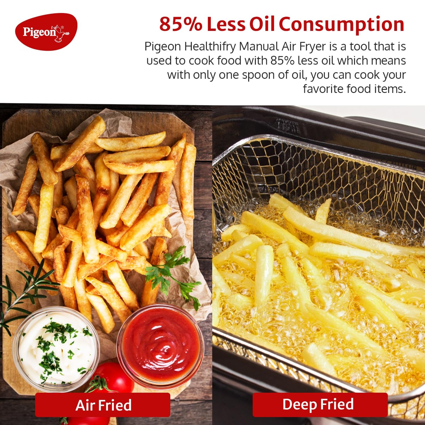Pigeon Healthifry Manual Air Fryer, 1200 W with Non-Stick 4.2 L Basket (Green) 1.0 unit