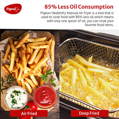Pigeon Healthifry Manual Air Fryer, 1200 W with Non-Stick 4.2 L Basket (Green) 1.0 unit