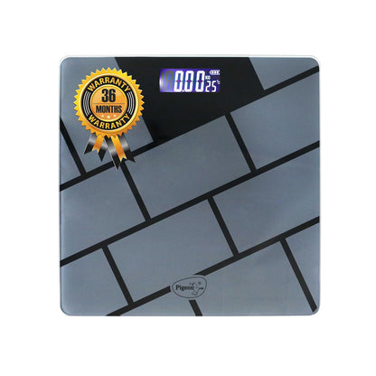 Pigeon Iris Weighing Machine for Body Weight Machine| Digital Bathroom Scale for Weight Measurement| Weighing Scale with LCD Display| 36 Months Warranty, Black, 180 Kg 1.0 Piece
