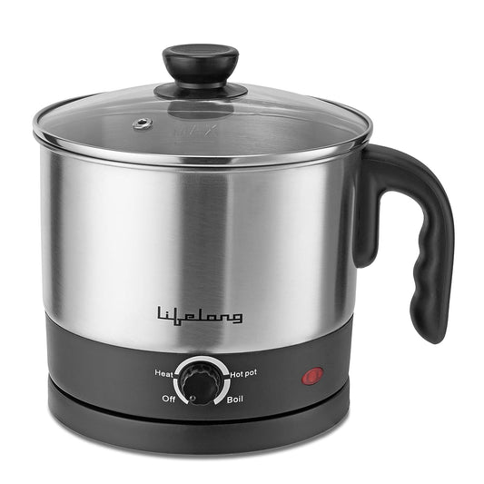 Lifelong LLMCO1 Multifunction Stainless Steel Cooker/Kettle,1.5L, 600 W(Silver&Block) 1.0 unit