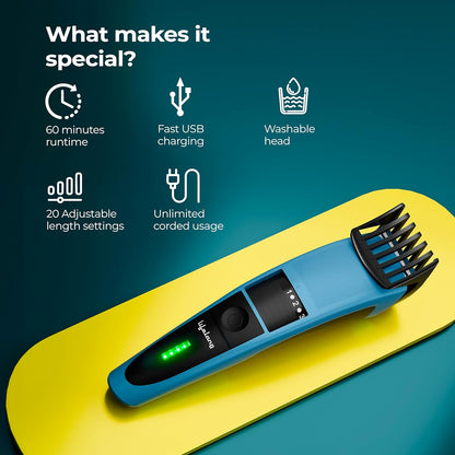 Lifelong MultiPurpose Beard Trimmer 15W for Men with Stainless Steel Precision Trimming Head (Black) 1.0 unit