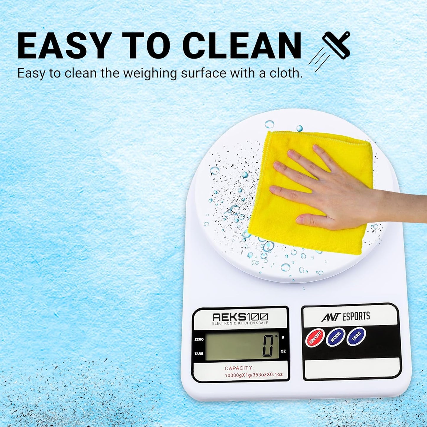 Ant Aeks100 Kitchen Weighing Machine/Food Scale For Health, Fitness, Shop, Home Baking & Cooking With Large Lcd Display, Tare Function, Overload Indicator 1.0 Piece