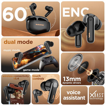 Dubstep Buzz X9 With 56 Hrs Playtime Enc Tws Earbuds (Black) 1.0 pack