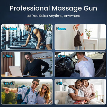 Pigeon Vibe Gun Massager, 6 Heads, 6 Speed, Rechargeable, Handheld, Percussion Muscle Massager For Full Body Pain Relief, Muscle Relaxation  For Men & Women| Black 1.0 unit