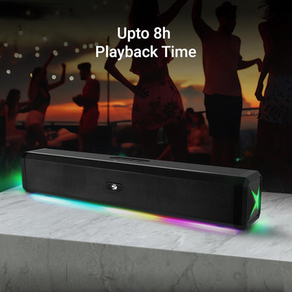 Zebronics Vita Bar 150 Mini Soundbar, 20W, Upto 8h*, TWS, RGB (Black) 1.0 Piece
