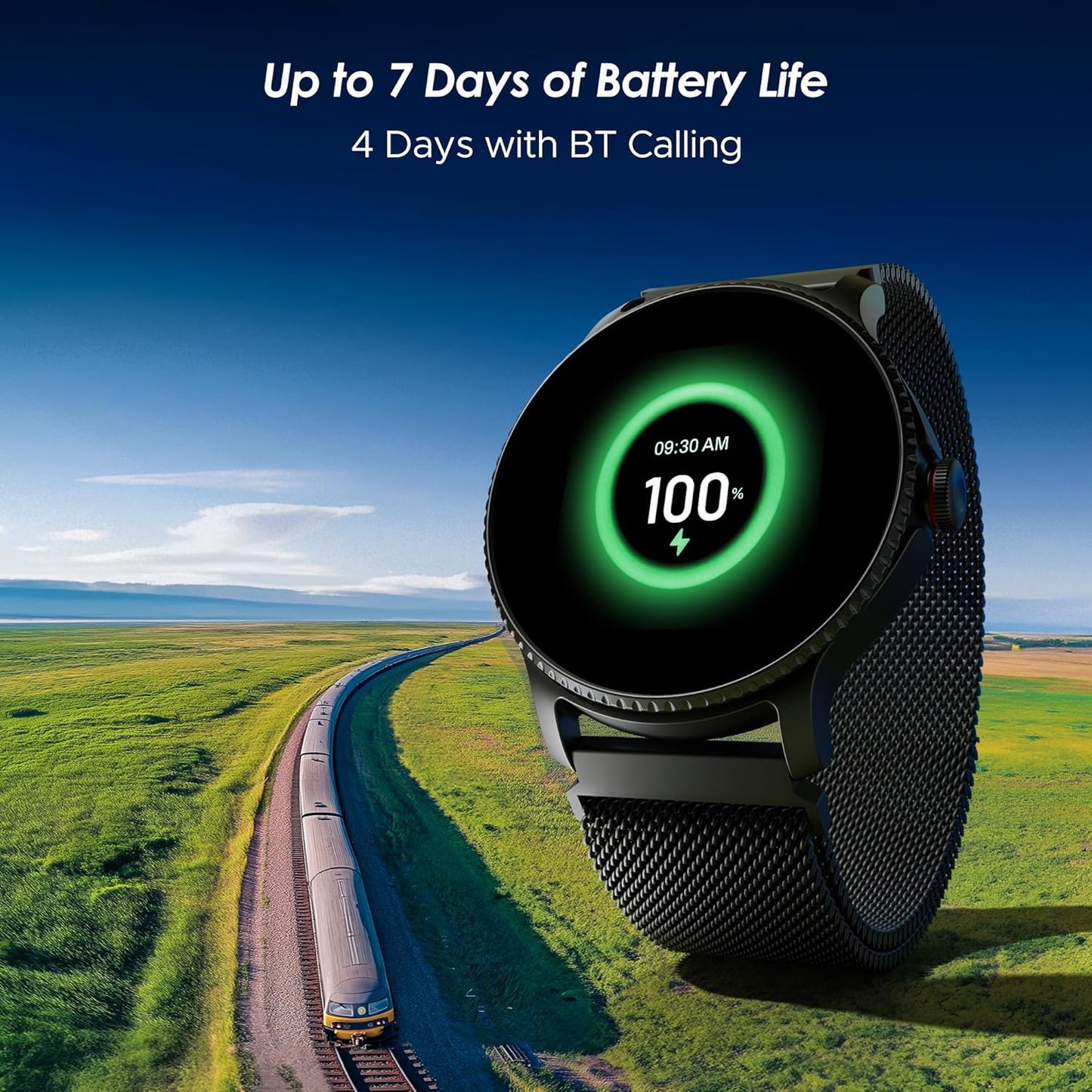 Boat Lunar Discovery w/ 1.39" (3.5 cm) HD Display, Turn-by-Turn Navigation, DIY Watch Face Studio, Bluetooth Calling, Emergency SOS, QR Tray, Smart Watch for Men & Women(Active Black)
