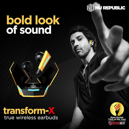 Nu Republic Transform-X In-Ear Truly Wireless Earbuds With Mic, 60 Hours Playtime, ENC, Bluetooth v5.3 (Multicolor) 1.0 unit