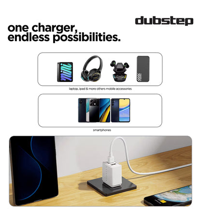 Dubstep Sprint 16W Dual Port Adapter (White) 1.0 unit